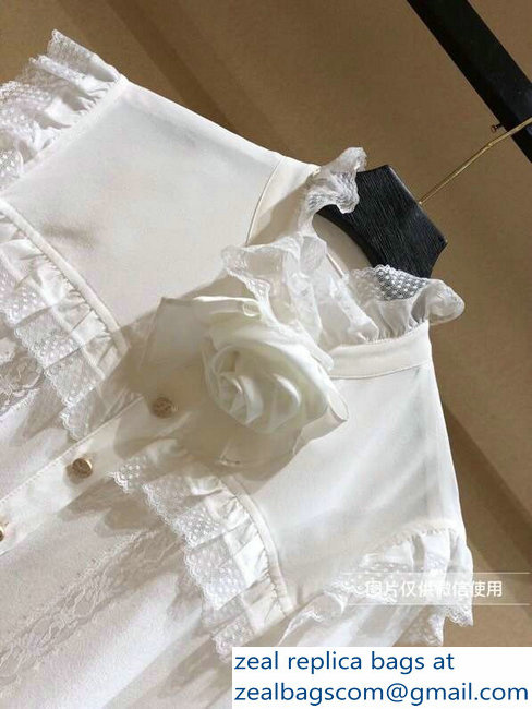 Chanel Camellia Lace White Shirt 2019