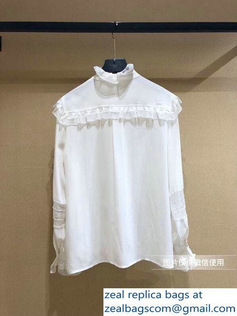 Chanel Camellia Lace White Shirt 2019