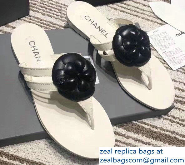 Chanel Camellia Thong Slippe Mules Sandals Creamy 2019