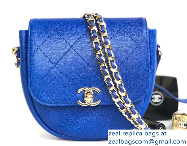Chanel Casual Trip Messenger Flap Bag AS0143 Blue 2019