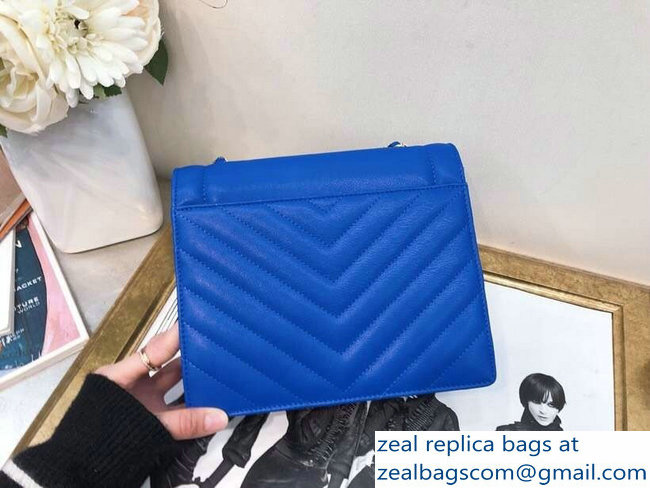 Chanel Chevron Medium Flap Bag AS0025 Blue 2019