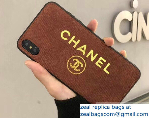 Chanel Gold Logo Iphone Case Coffee 2019