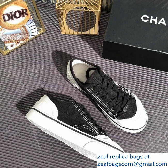 Chanel Logo Sneakers G34760 Fabric Black 2019