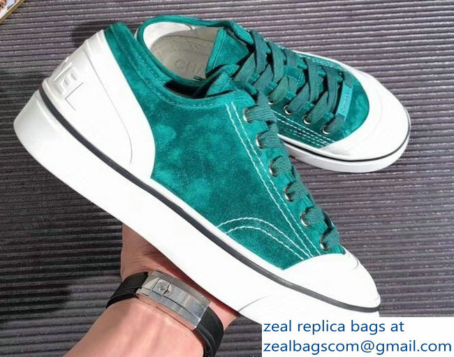 Chanel Logo Sneakers G34760 Suede Calfskin Green 2019