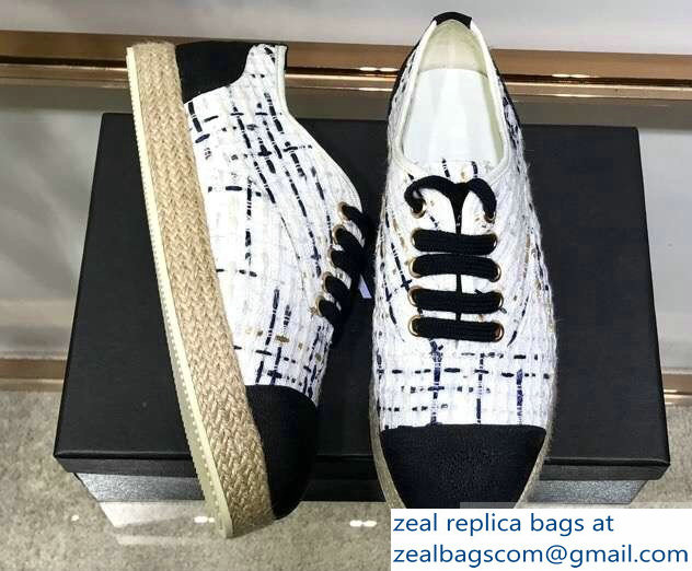 Chanel Tweed Lace-ups Espadrilles G34424 04 2019