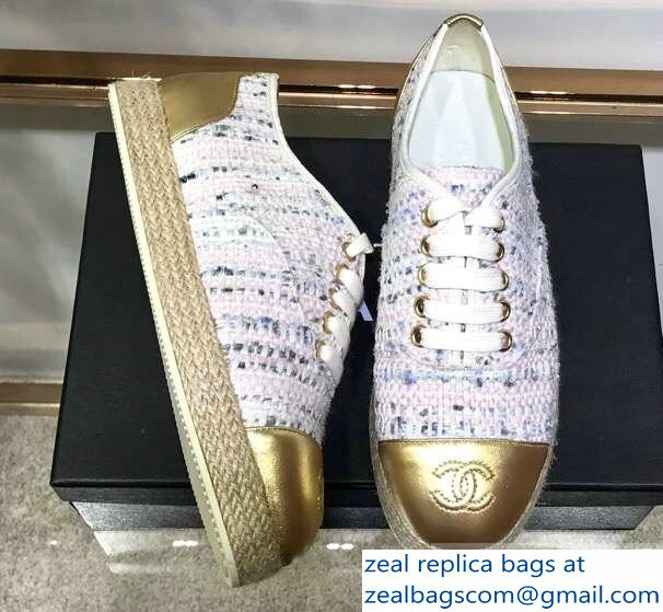 Chanel Tweed Lace-ups Espadrilles G34424 05 2019