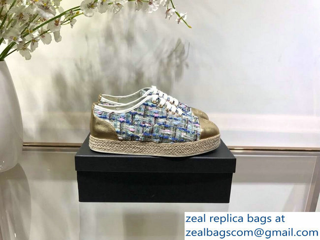 Chanel Tweed Lace-ups Espadrilles G34424 09 2019