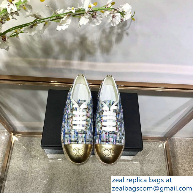 Chanel Tweed Lace-ups Espadrilles G34424 09 2019