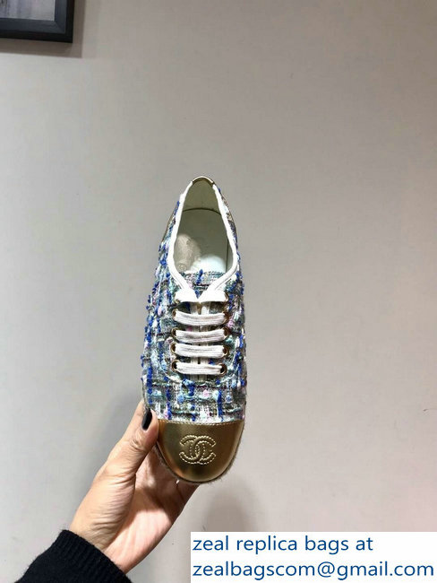 Chanel Tweed Lace-ups Espadrilles G34424 09 2019