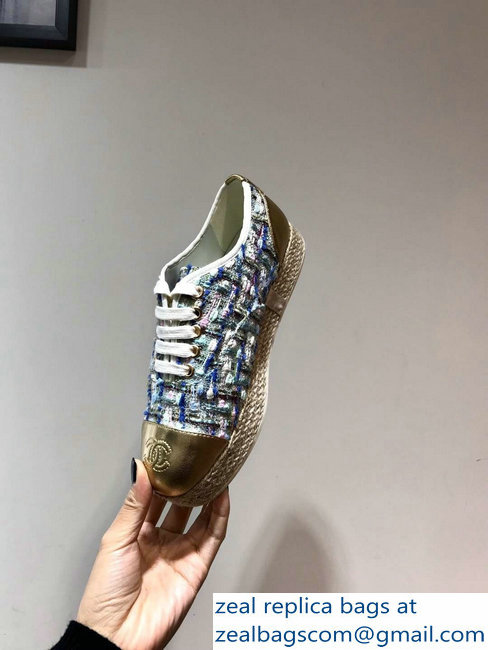 Chanel Tweed Lace-ups Espadrilles G34424 09 2019