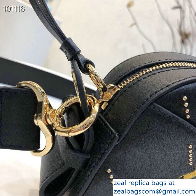 Chloe Embroidered Horses and Studs Mini Signature Bag Black 2019 - Click Image to Close