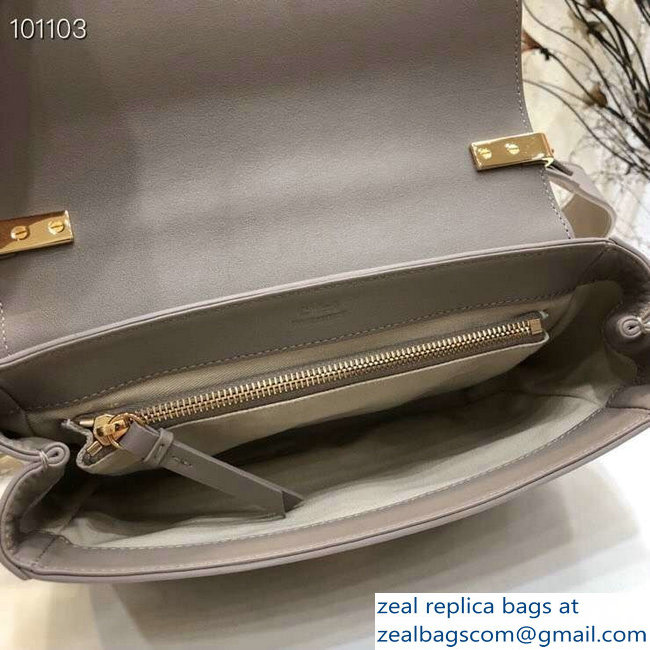 Chloe Small C Double Carry Bag Gray In Shiny and Suede Calfskin 2019