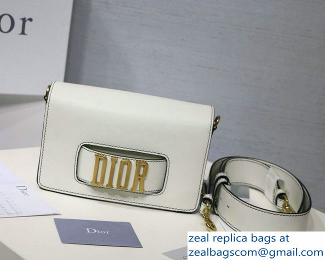 DIOR DIO(R)EVOLUTION FLAP BAG WHITE/GOLD