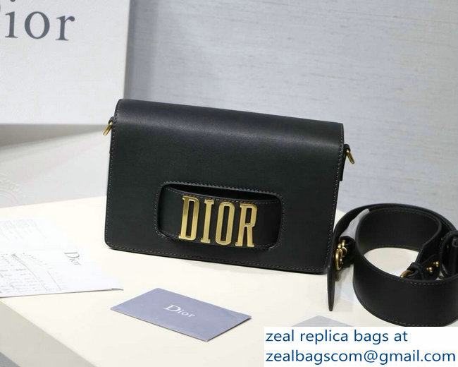 DIOR DIO(R)EVOLUTION FLAP BAG black/gold