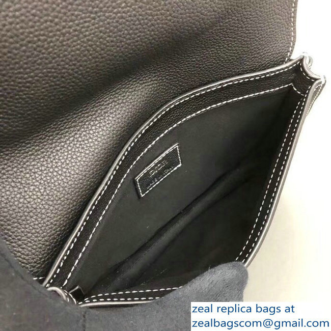 Dior DIOR X KAWS Grained Calfskin Pouch Saddle Shoulder Bag Black 2019