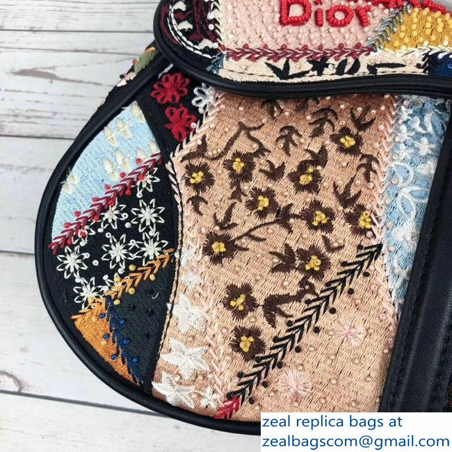 Dior Earth Embroidered Medium Saddle Bag