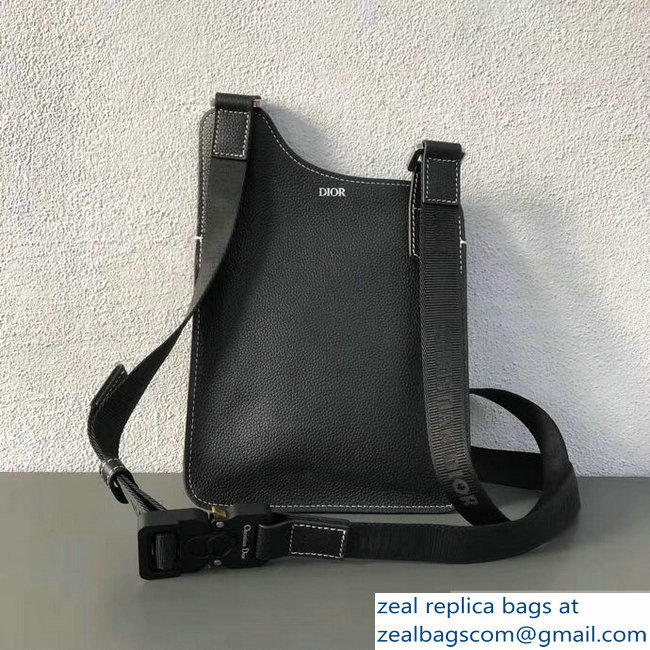 Dior Grained Calfskin Saddle Messenger Bag Black 2019