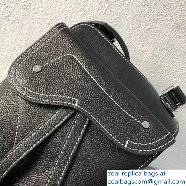 Dior Grained Calfskin Saddle Messenger Bag Black 2019 - Click Image to Close