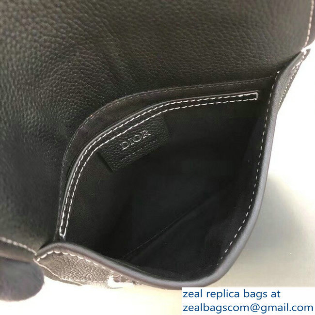 Dior Grained Calfskin Saddle Messenger Bag Black 2019 - Click Image to Close