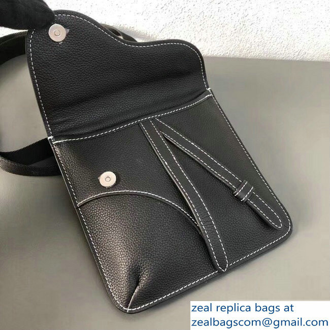 Dior Grained Calfskin Saddle Messenger Bag Black 2019