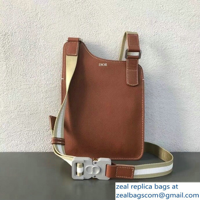 Dior Grained Calfskin Saddle Messenger Bag Brown 2019 - Click Image to Close