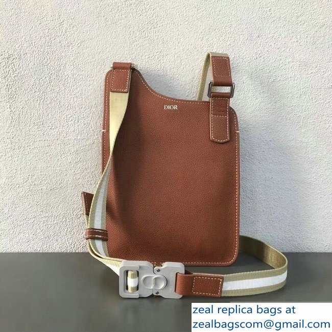 Dior Grained Calfskin Saddle Messenger Bag Brown 2019