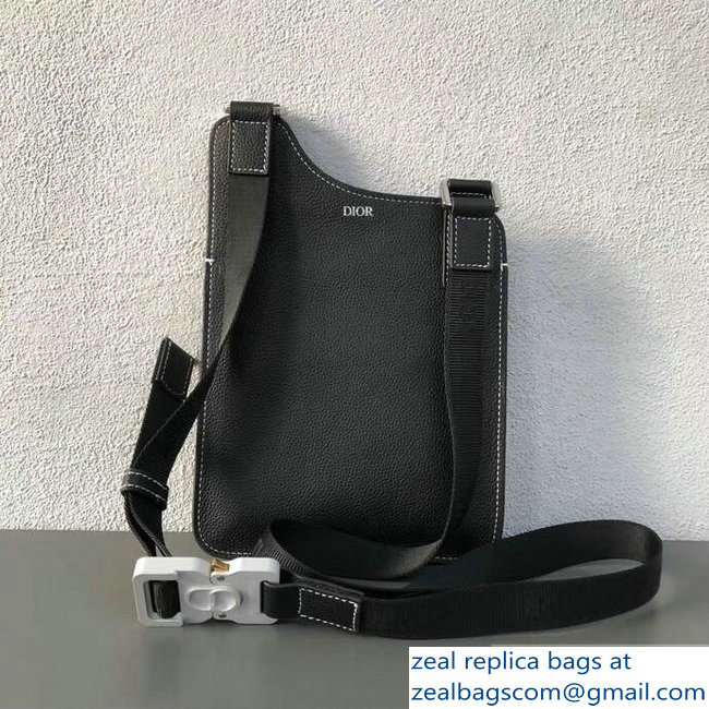 Dior Grained Calfskin Saddle Messenger Bag DIOR x KAWS Black 2019