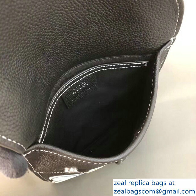 Dior Grained Calfskin Saddle Messenger Bag DIOR x KAWS Black 2019