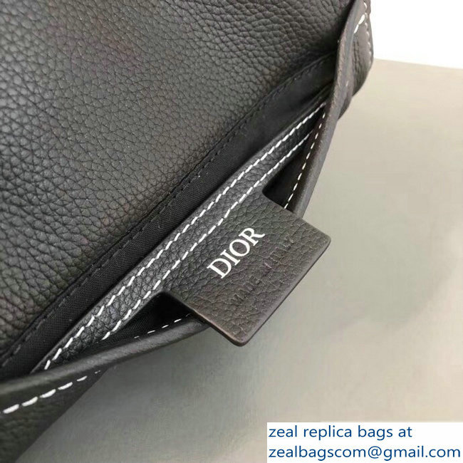 Dior Grained Calfskin Saddle Messenger Bag DIOR x KAWS Black 2019