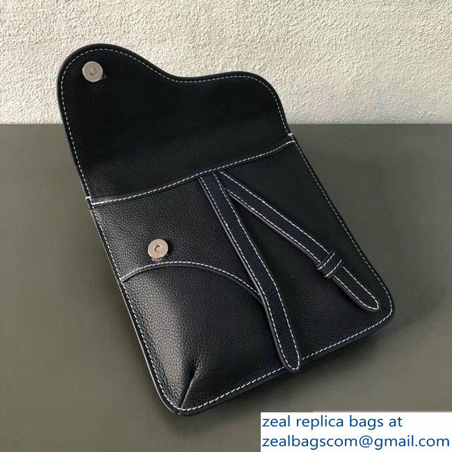 Dior Grained Calfskin Saddle Messenger Bag Navy Blue 2019 - Click Image to Close