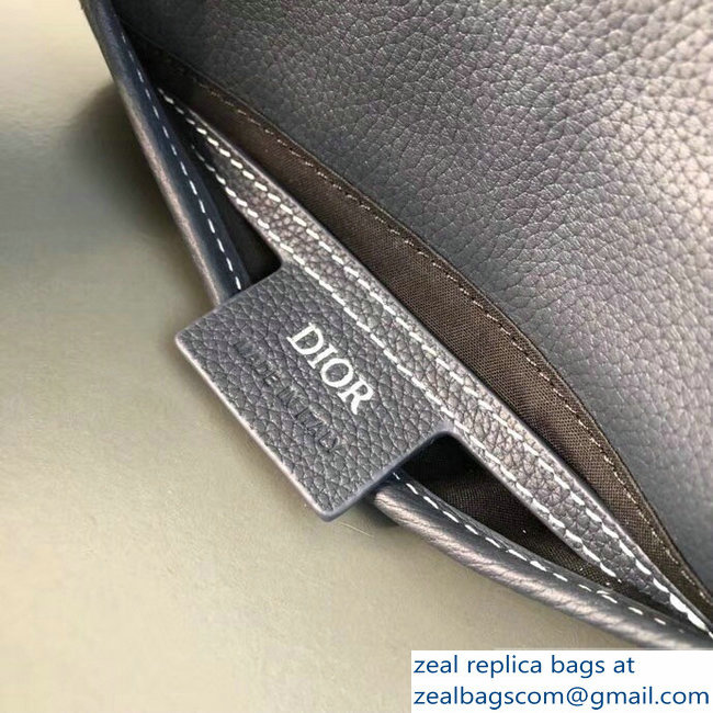 Dior Grained Calfskin Saddle Messenger Bag Navy Blue 2019