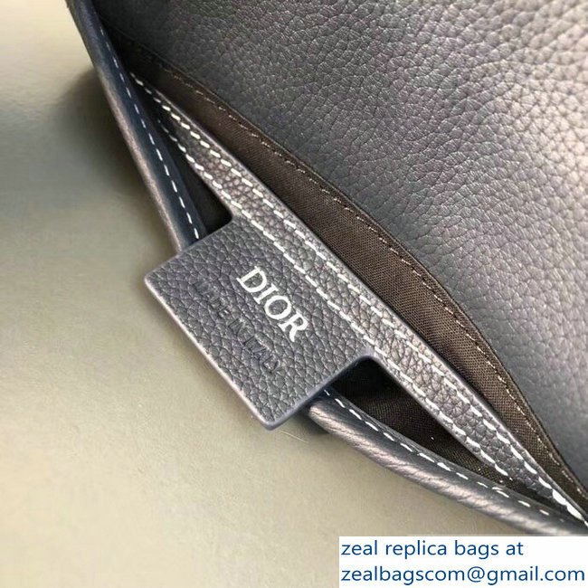 Dior Grained Calfskin Saddle Messenger Bag Navy Blue 2019