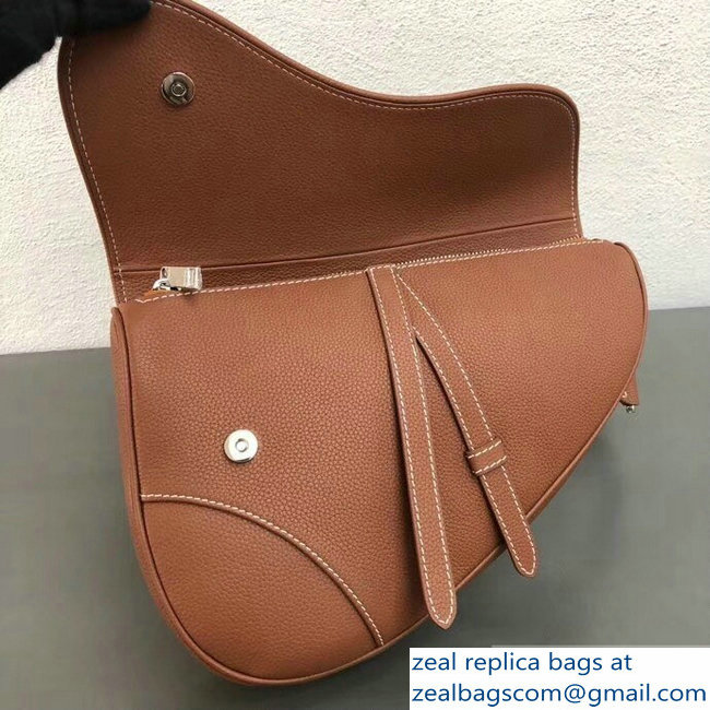 Dior Grained Calfskin Saddle Shoulder Belt Bag Brown 2019