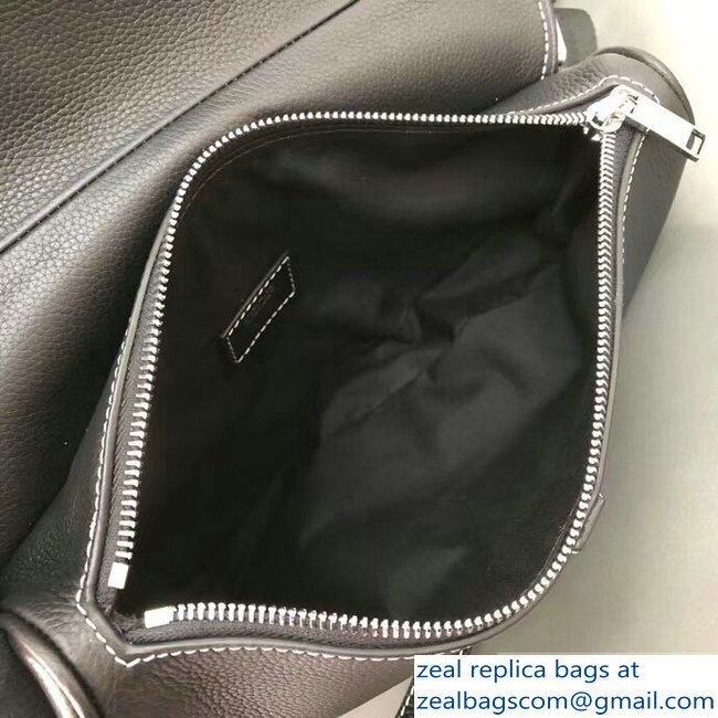 Dior Grained Calfskin Saddle Shoulder Belt Bag DIOR x KAWS Black 2019