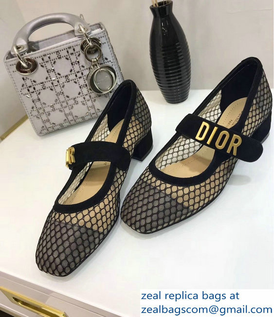 Dior Heel 3cm Baby-D Ballet Pumps Mesh Black 2019 - Click Image to Close