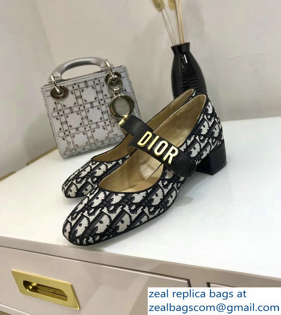 Dior Heel 3cm Baby-D Ballet Pumps Obliuqe Jacquard Canvas Black 2019 - Click Image to Close