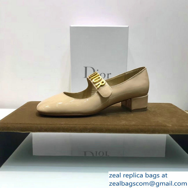 Dior Heel 3cm Baby-D Ballet Pumps Patent Apricot 2019 - Click Image to Close