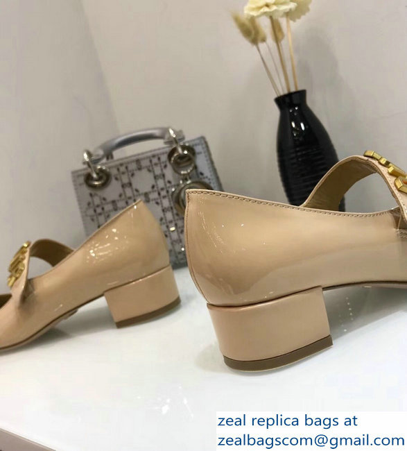 Dior Heel 3cm Baby-D Ballet Pumps Patent Apricot 2019 - Click Image to Close