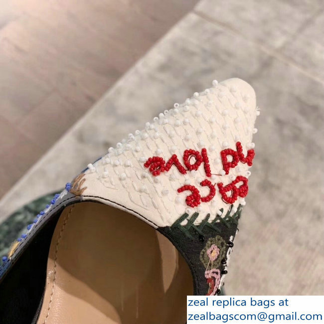 Dior Heel 6.5cm Embroidered Slingback Pumps High-Heeled Shoe 2019