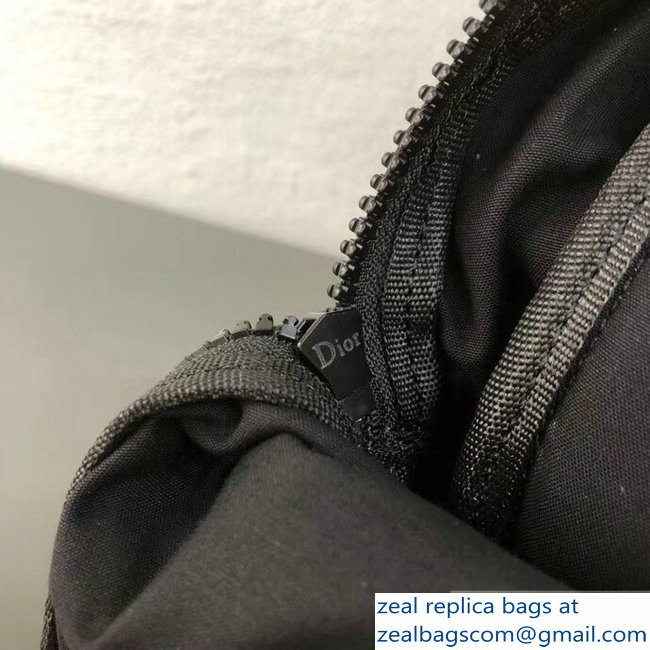 Dior Nylon Bee DIOR X KAWS Rider Backpack Bag Black with Pink Logo 2019 - Click Image to Close