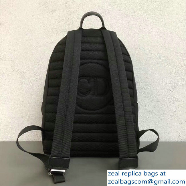 Dior Nylon Bee DIOR X KAWS Rider Backpack Bag Black with White Logo 2019 - Click Image to Close