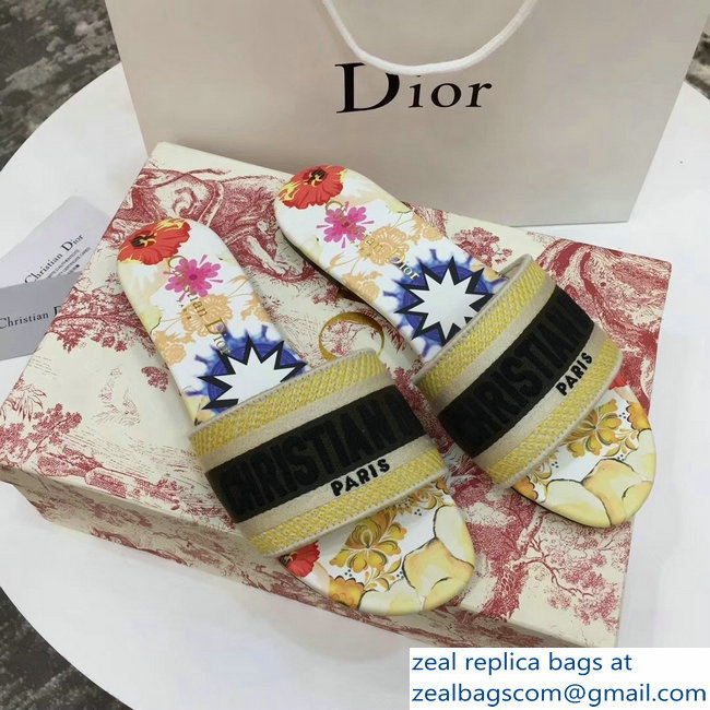 Dior Woven Logo Print Dway Mules Slipper Sandals 01 2019