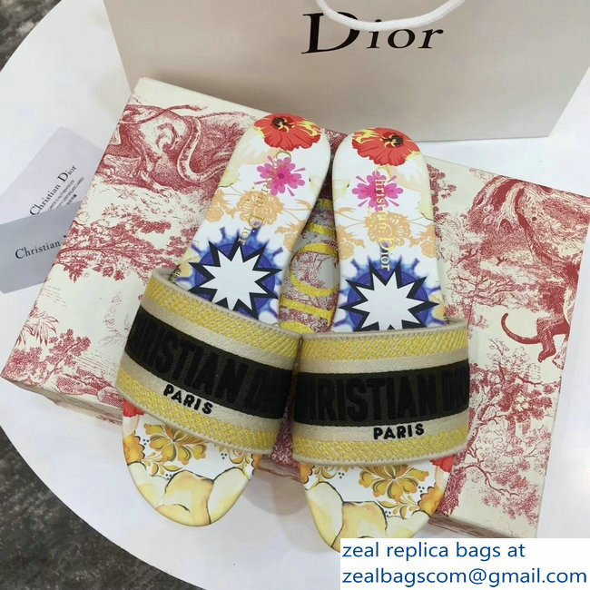 Dior Woven Logo Print Dway Mules Slipper Sandals 01 2019