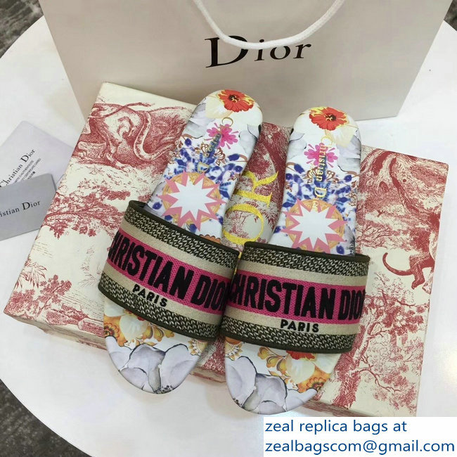 Dior Woven Logo Print Dway Mules Slipper Sandals 02 2019