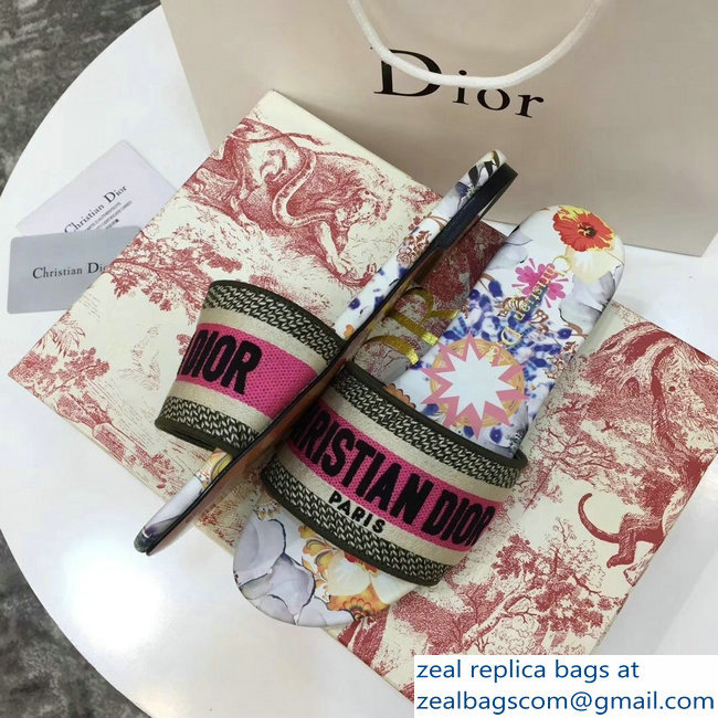 Dior Woven Logo Print Dway Mules Slipper Sandals 02 2019