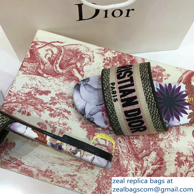 Dior Woven Logo Print Dway Mules Slipper Sandals 03 2019