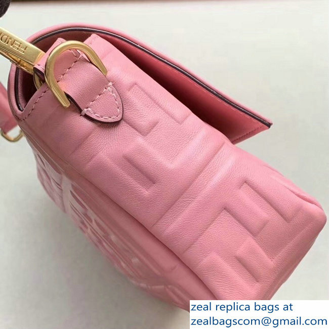 Fendi All-Over FF Motif Leather Medium Baguette Bag Pink 2019