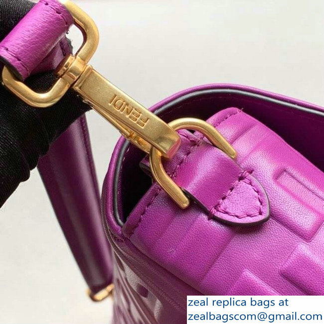 Fendi All-Over FF Motif Leather Medium Baguette Bag Purple 2019 - Click Image to Close