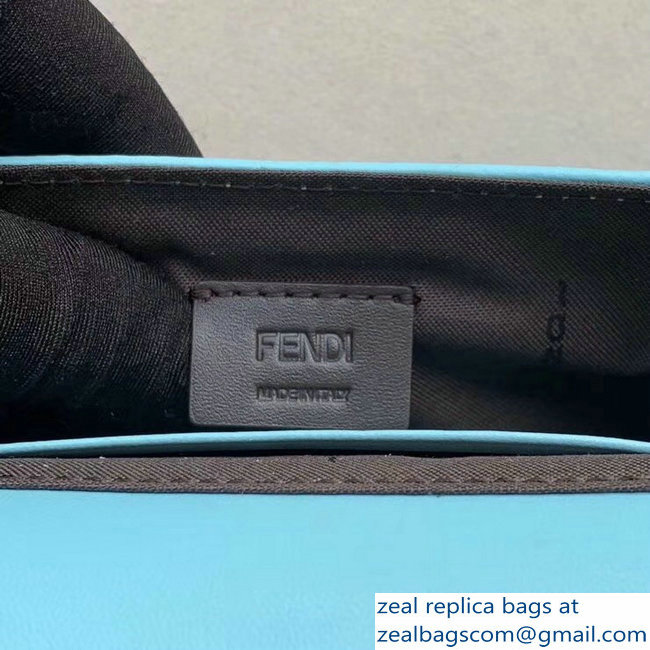 Fendi All-Over FF Motif Leather Mini Baguette Bag Pale Blue 2019 - Click Image to Close