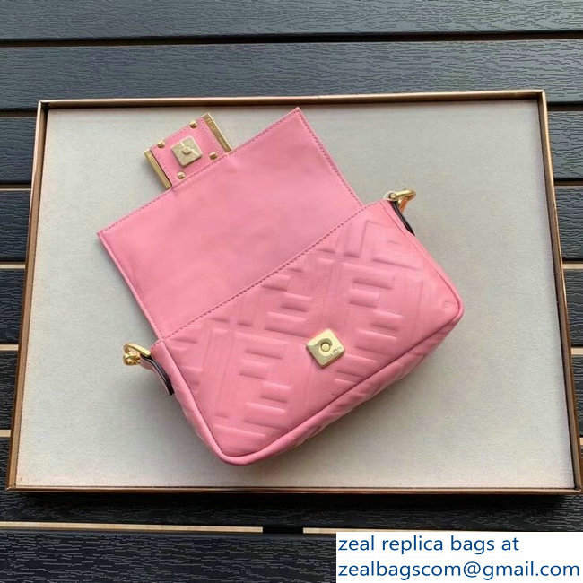 Fendi All-Over FF Motif Leather Mini Baguette Bag Pink 2019 - Click Image to Close